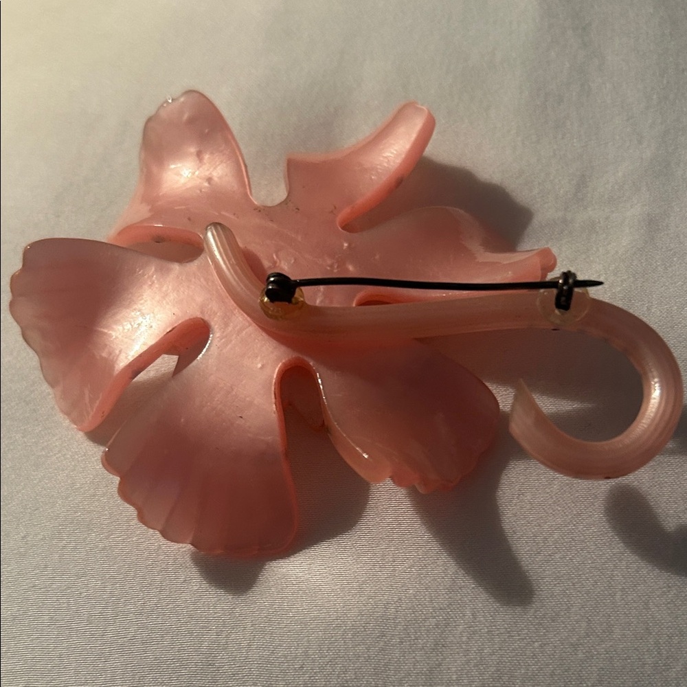 Pink Floral Rhinestone Statement Brooch - Picture 2 of 2